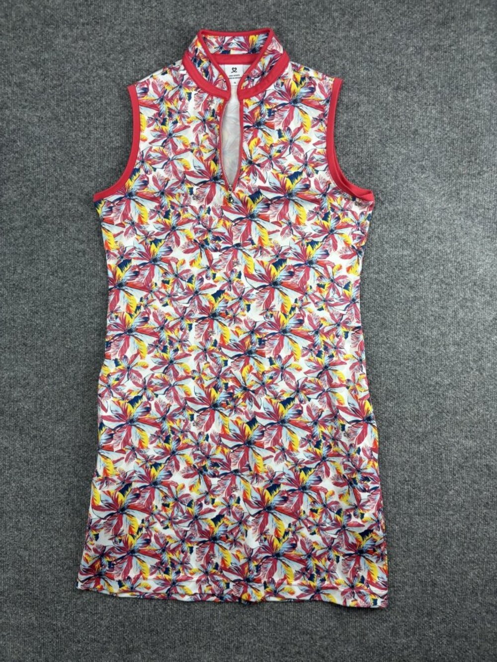 Daily Sports Dress Womens Medium Multicolor Floral Zip Sleeveless Golf Pockets